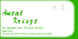 antal kriszt business card